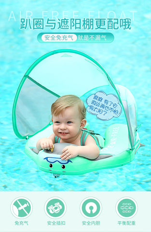 Image of Baby Swim Ring Float With Canopy